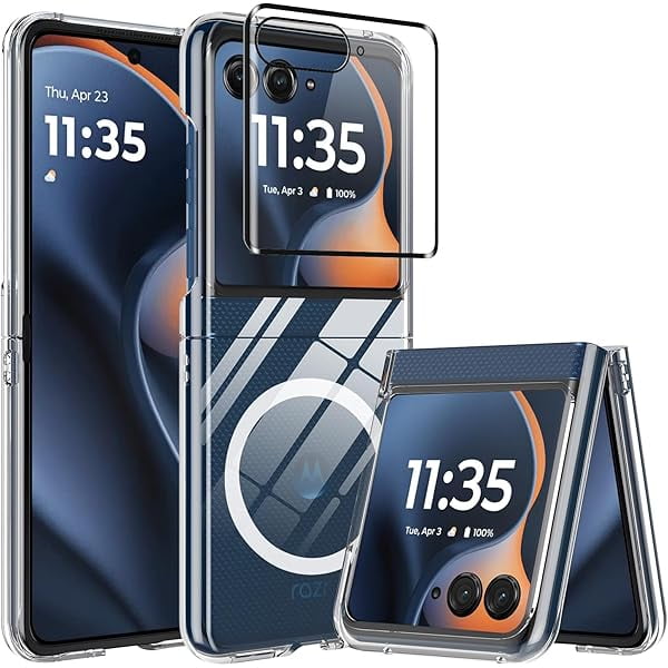 wonima11 for Motorola Razr 2025 Magnetic Case,Moto Razr 2025 Phone Case Compatible with Magsafe,Slim Thin Shockproof Protective Cover with Screen Protector for Motorola Razr 2025,Clear