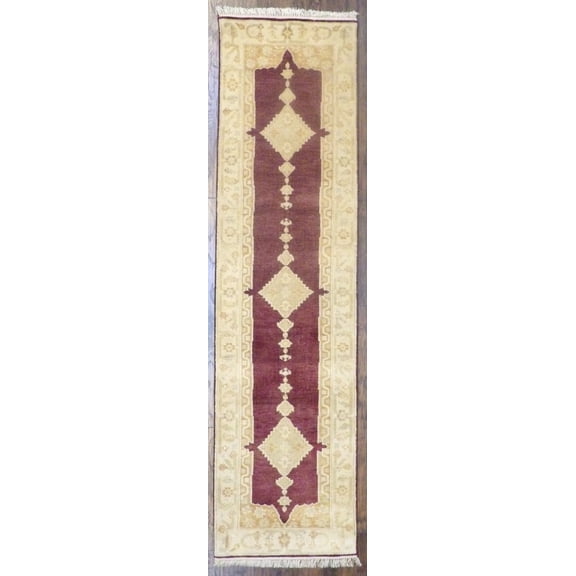 Wahi Rugs Hand Knotted Turk Oushak Natural-dye 2'6"x10'0" -w618