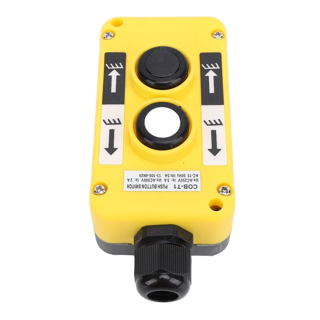 Electric Hoist Crane Pushbutton Switch, AC250V 5A 500V 2A Safe Professional Ergonomic Industrial Up Down Driving Push Button Switch for Industrial Control