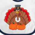 thumbnail image 4 of Inktastic Thanksgiving Turkey with Pumpkin Boys or Girls Baby Bib, 4 of 4