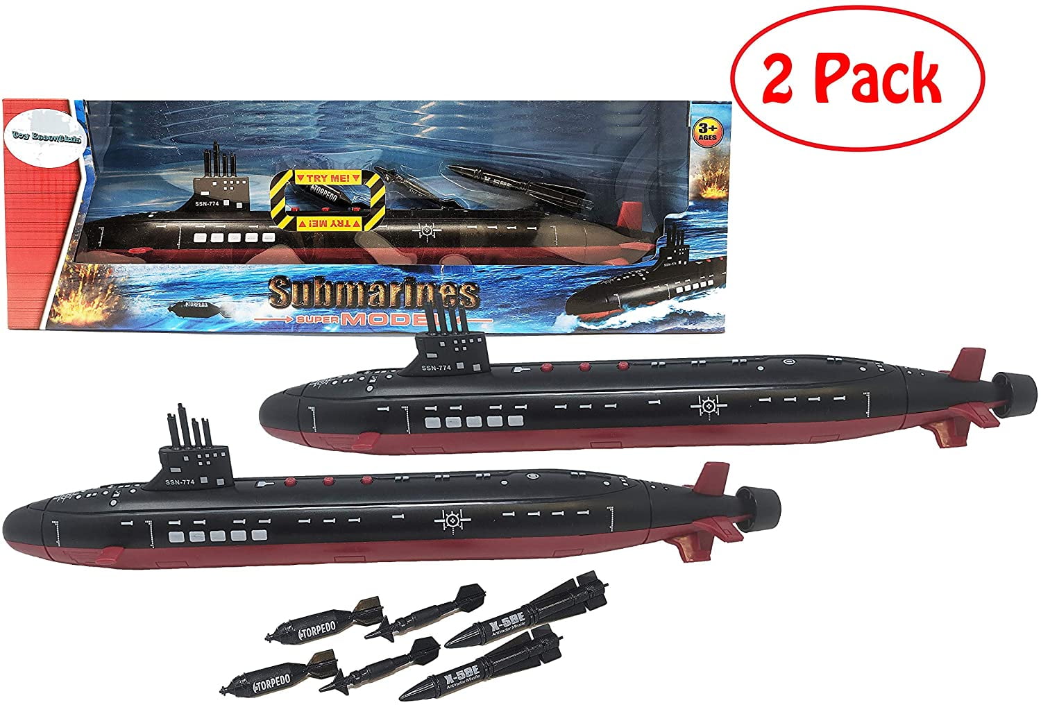 toy submarine with torpedoes