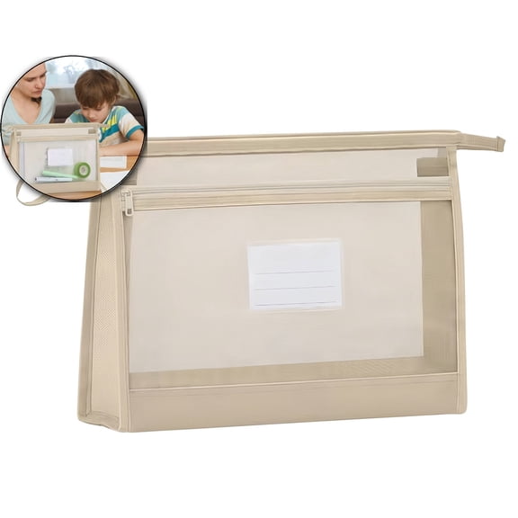 Dvruxg A3 Mesh Zipper Pouch Bags Mesh Zipper Pouch Nylon Makeup Pouch, Clear Document Bag Cosmetic Bag Makeup Bags Travel Accessories Toy Storage Bags