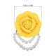 thumbnail image 2 of Broche de Flor de Camelia de Tela Perlas Pins Pulsera Doble Uso para Mujeres Amarillo, 2 of 7