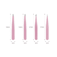 thumbnail image 2 of Juego de pinzas de 4 piezas, pinzas profesionales de acero inoxidable, pinzas de precisión para cejas, vello facial, vello encarnado, astillas, espinillas y removedor de garrapatas (ROSA) Ormromra ZJWJ535, 2 of 7