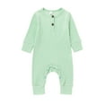 thumbnail image 1 of Mialoley Bébé Filles Garçons Romper, Col Rond Manches Longues Bouton Combinaison, 1 of 7
