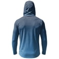 thumbnail image 4 of Men's Ombre Print Hooded Long Sleeve Sun Shirt - Fashionable Gradient Pullover with Built-in Face Mask & Zipper Pocket - UPF 50+ Quick Dry Athletic Top for Fishing, Hiking & Summer 2026 Sky Blue L, 4 of 7