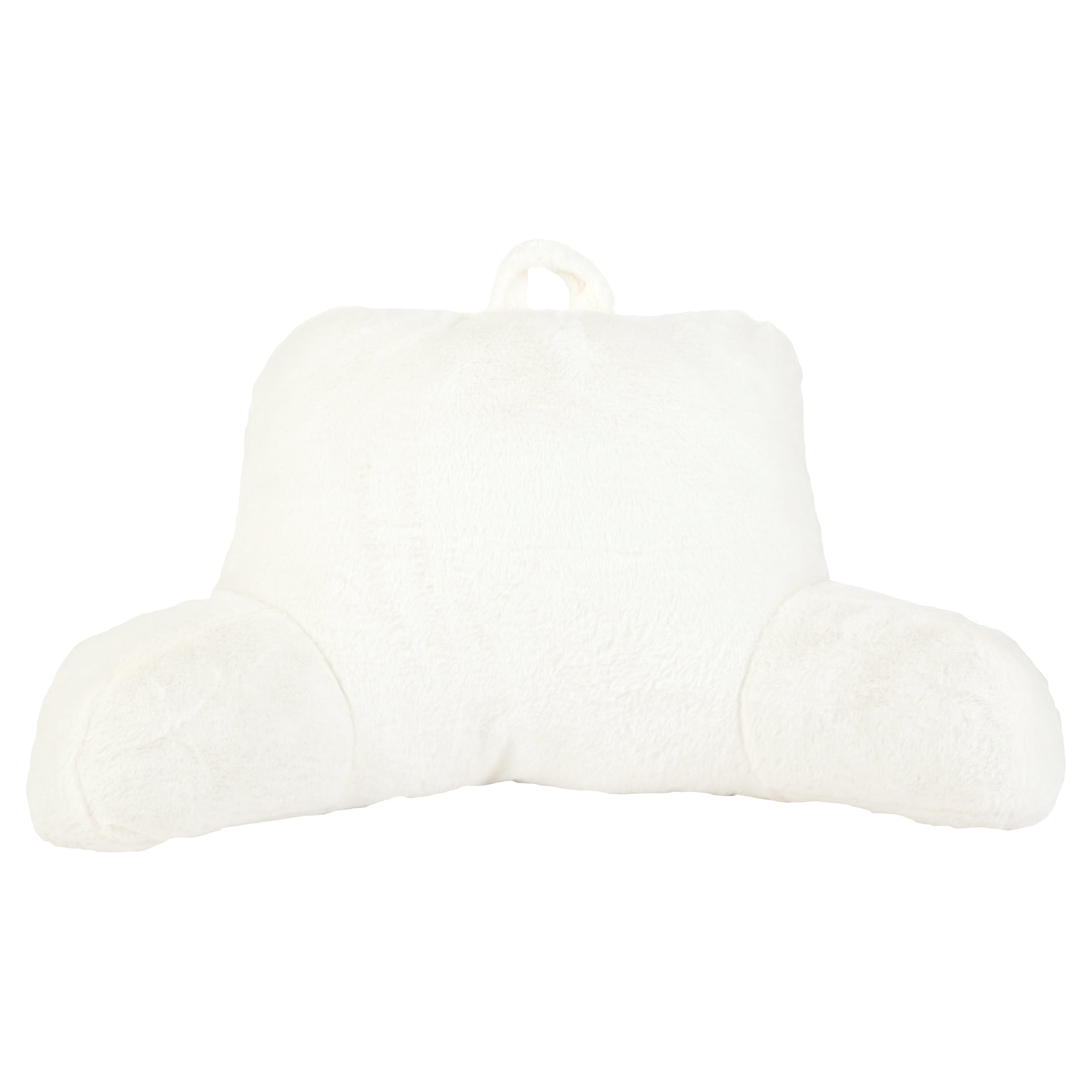 Mainstays Faux Fur Plush Bedrest Pillow, Specialty Size, Ivory, 1 Piece