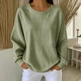 thumbnail image 3 of HAiming Striped Sweatshirts for Women Long Sleeve Loose Casual Scoop Neck Comfy Shirts Fall Winter Going out Tops, 3 of 8