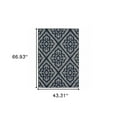 thumbnail image 3 of HomeRoots 4' x 6' Blue and Ivory Geometric Stain Resistant Indoor Outdoor Area Rug, 3 of 6