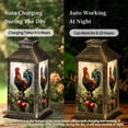 thumbnail image 4 of Solar Lantern Colorful Rooster Perched Wooden Fence Red Apples Greenery Garden Hanging Lantern Waterproof Solar Powered Lighting Outdoor Table Lamp for Deck Yard Camping Patio Decor, 4 of 7