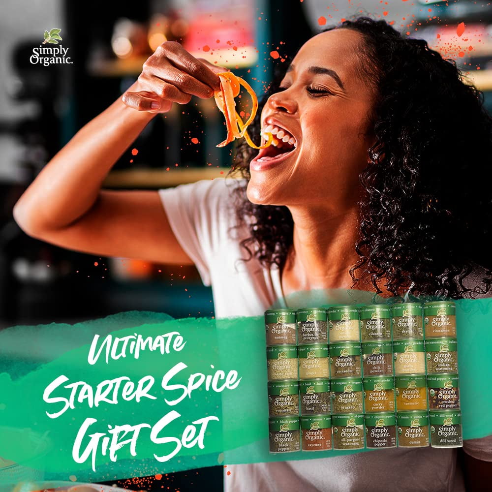 Simply Organic Ultimate Organic Starter Spice Gift Set, 24 Mini Spice Collection