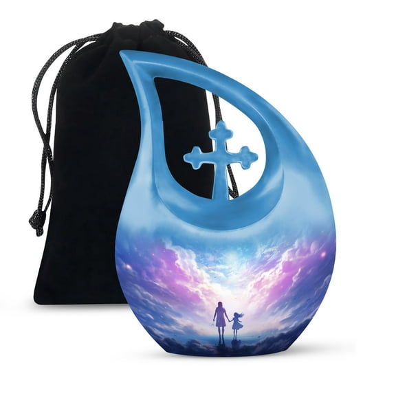 JAGSHASHI Angels Cremation Urns For Adult Ashes Women - Funeral Urn Ashes - Urns For Adult Female Mom - Burial Urn Men - 10 Inch With Velvet Bag - Cremation Urns For Human Ashes Adult Female