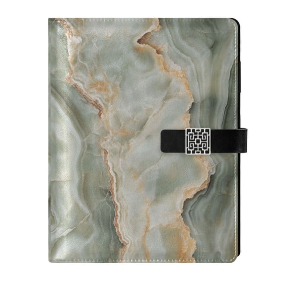 Premium Faux Leather Notebook - Refillable, Multi-Functional Organizer, 23.3x17cm, All-Season Use,Marble