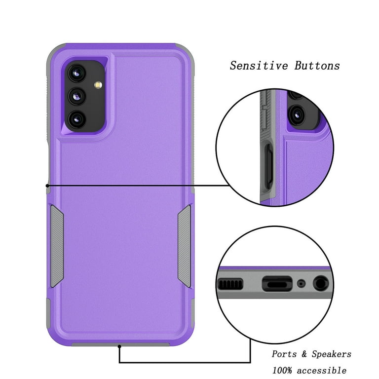 For Samsung Galaxy A14 5G Case ,Sturdy Phone Case for Galaxy 14 5G 6.6 inch  ,Takfox Shockproof Protection Heavy Duty Armor Hard Plastic & Rubber Rugged  Bumper 2-in-1 Case Cover ( Purple ) 