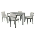 thumbnail image 2 of Davi 5pc Dining Room Set Dining Table 4x Chairs - Gray+Beige, 2 of 14