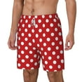 thumbnail image 2 of Uemuo Red Polka Dot Pattern Mens Swim Trunks Quick Dry Board Shorts with Mesh Lining, Stretch Beach Shorts Quick Dry No-Chafing Board Shorts-XX-Large, 2 of 9
