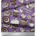 thumbnail image 3 of Soimoi Rayon Fabric Cupcake,Donut & Cookies Food Decor Fabric Printed Yard 56 Inch Wide, 3 of 3