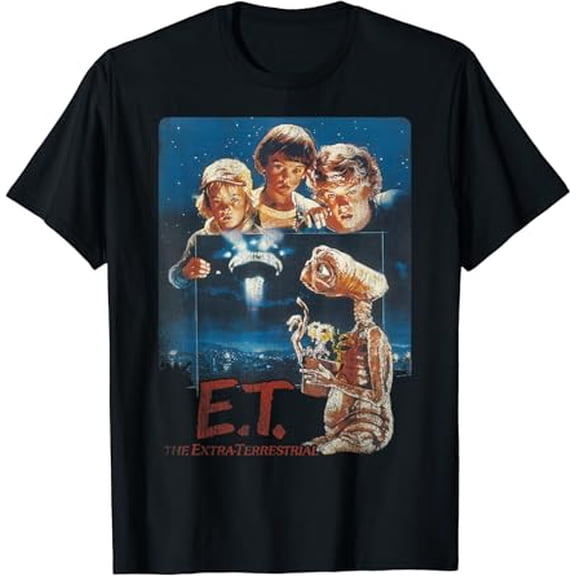 E.T. Distressed Vintage Photograph Graphic T-Shirt