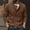 Brown, variant on AOOCHASLIY 2023 Men Fall Coat Men Casual Button Closure Knit Cardigan Stand Collar Double Breasted Long Sleeve Sweater Jacket