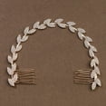 thumbnail image 1 of Nvzi Horquillas para el pelo de boda con flores para novias, peinetas con perlas de cristal, pinzas para el pelo, tocado, accesorios para el pelo de boda dorados, joyas - doradas, 1 of 5