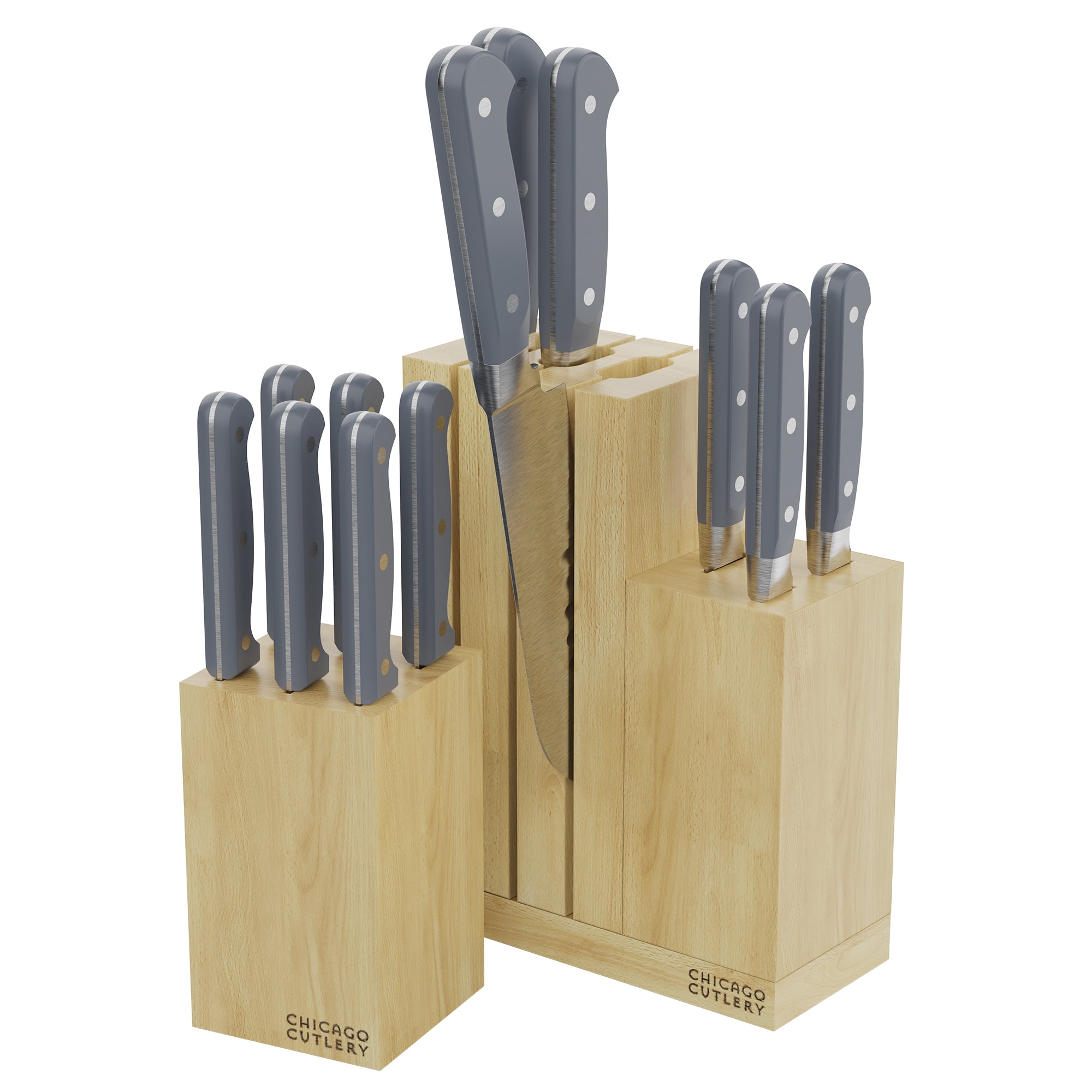 Chicago Cutlery, Knife Set, 16-Piece with Wood Block, Stainless
