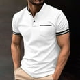 thumbnail image 6 of Hvyesh 2025 Men's Muscle Fit Henley Shirts Crewneck Short Sleeve Gym Athletic T-Shirt 2 Button Casual Lightweight Work Tees, 6 of 6