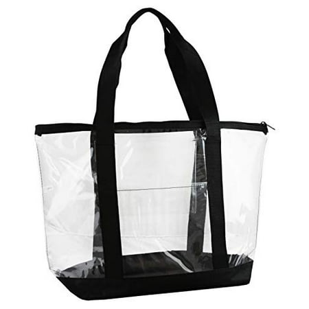 Large clear Tote Bag with Zipper closure (Black) | Walmart Canada