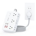 thumbnail image 1 of Adaptador Power Strip DEPOW de 2 a 3 clavijas, 6 enchufes, 4 USB, 1 of 8