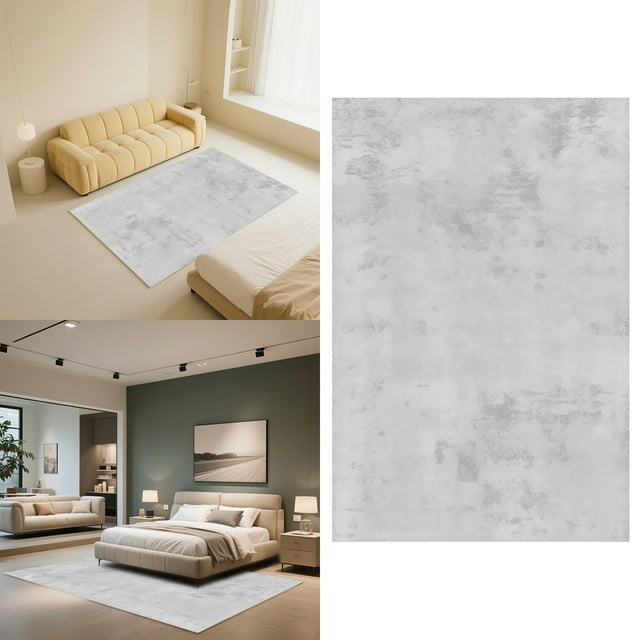 Minimalist Area Rug, Soft Low Pile Modern Indoor Rug for Living Room, Bedroom, Dining Room, Non-Slip Stain Resistant Throw Carpet for Farmhouse, Office & Dorm, Easy Clean Floor Mat