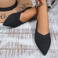thumbnail image 5 of Women's Knit Pointed Toe Ballet Flats, Breathable Comfortable Slip-On Casual Dress Shoes, 5 of 5