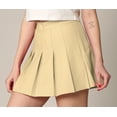 thumbnail image 2 of Made by Johnny Women's Plaid High Waist School Uniform Pleated Skater Tennis Skirt XXL KHAKI, 2 of 5