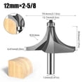 thumbnail image 2 of 1 Pce 12mm Tige Coin Arrondi pour Routeur avec Roulement Coupeur de Tungstène Outils de Menuiserie, Excellente Application Multi-Usage, 2 of 4