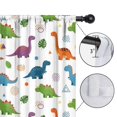 thumbnail image 4 of Blackout Kids Curtains,White Dinosaurs Geometric Leaves Pattern Childrens Insulated Curtains Set Of 2,Bedroom Essentials,Toddler Room Decor 42"x54", 4 of 5