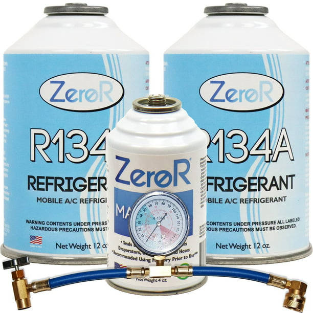 ZeroR Genuine R134a_ Refrigerant_ R134a_ Quick Seal and AC Recharge