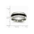 thumbnail image 6 of Solid Stainless Steel Black Enamel 8mm Men's Beveled Edge Wedding Band Ring Size 10.5, 6 of 7