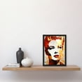 thumbnail image 2 of Woman with Red Lipstick Retro Glam Face Portrait Liquid Gold Paint Linocut Teen Room Artwork Framed Wall Art Print A4, 2 of 4