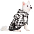 thumbnail image 2 of Fotbe Black White Stripes Sudadera con Estampado para Perros Pequeños – Suéter con Capucha para Mascotas, Tela Suave de Forro Polar con Bolsillo-Small, 2 of 7