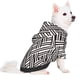thumbnail image 2 of Fotbe Black White Stripes Sudadera con Estampado para Perros Pequeños – Suéter con Capucha para Mascotas, Tela Suave de Forro Polar con Bolsillo-Small, 2 of 7