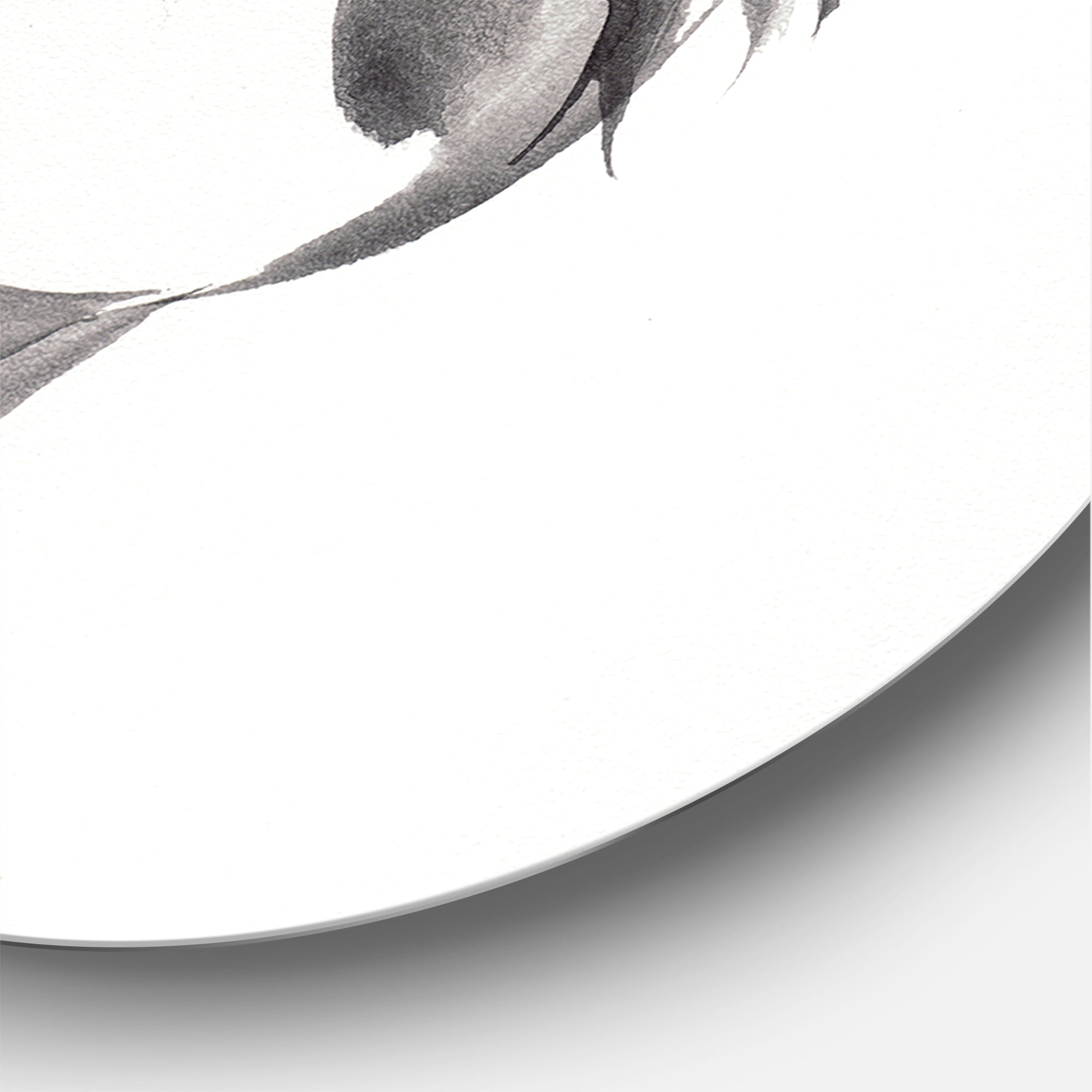 Designart 'Black and White Vintage Fish III' Nautical & Coastal Circle Metal Wall Art 29x29 - Disc of 29