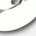 thumbnail image 3 of Designart 'Black and White Vintage Fish III' Nautical & Coastal Circle Metal Wall Art 36x36 - Disc of 36, 3 of 5