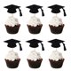 thumbnail image 1 of Topper para cupcakes Leetaivie de 24 piezas con brillo negro para graduación, 1 of 5