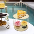 thumbnail image 3 of Estante organizador de Perfume de maquillaje de jaula de pájaro, soporte de Cupcake, bandeja de tocador, estante de hierro para encimera, sala de esta 2 niveles Gloria Estante organizador de maqu, 3 of 5