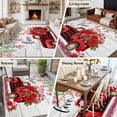 thumbnail image 5 of 5'x7' Area Rugs for Living Room Bedroom, Valentine's Day Washable Rug Carpet Runner Indoor Outdoor, Red Plaid Truck Roses Love Leaves Wood Non Slip Floor Mats Area Rug for Kitchen, Nursery, 5 of 8