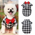 thumbnail image 5 of Summark Gentleman Dog Soft Casual Clothes Plaid Suit Shirt Wedding Suit Small Dog Formal Shirt Bow Tie Tuxedo Cat Pet Costume, 5 of 6
