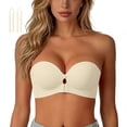 thumbnail image 2 of EliteGoogv Front Closure Bras For Women Wireless Bras For Women Seamless Bras For Women On Non Small Bust Womens Bras Everyday Bras For Women White XL, 2 of 5