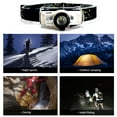 thumbnail image 2 of Advancent Linterna frontal portátil 60 grados 250lm carga USB 5500K detección de movimiento LED antorcha pesca nocturna montañismo linternas Ropa Deportiva, Zapatos beis blanco Advancent OD020855-01, 2 of 6