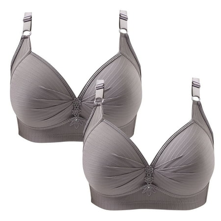 LLYWEY Camisole Bras for Women on Clearance Womens Wirefree Bras Ladies Push-Up Bra Style-896 Women Multiway Bra Feature Adult Female Cotton Sports Bras Gray 38B