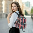 thumbnail image 6 of FORMRS Mini Backpack Purse for Women Travel Daypack Casual Shoulder Bag, Pink Geometric, 6 of 7