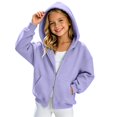 thumbnail image 6 of Ruyang Girls Oversized Hoodie Sweatshirt Double Zipper Long Sleeve Sweatshirt Jacket Kids Wind Resistant Coats 4-12 Years, 6 of 9