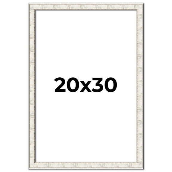 20x30 Contemporary White Wood Picture Frame - UV Acrylic, Foam Board Backing, & Hanging Hardware Included!